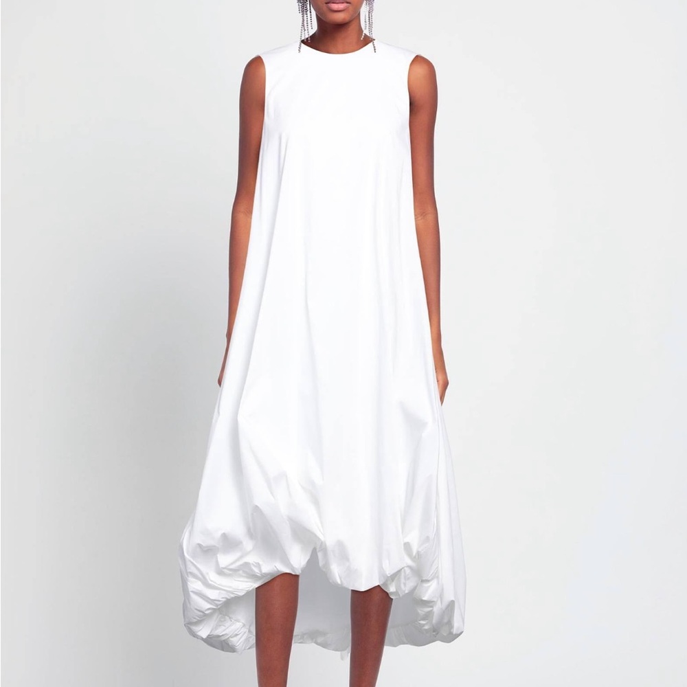 Liviana  Conti Sleeveless White High-Low Dress